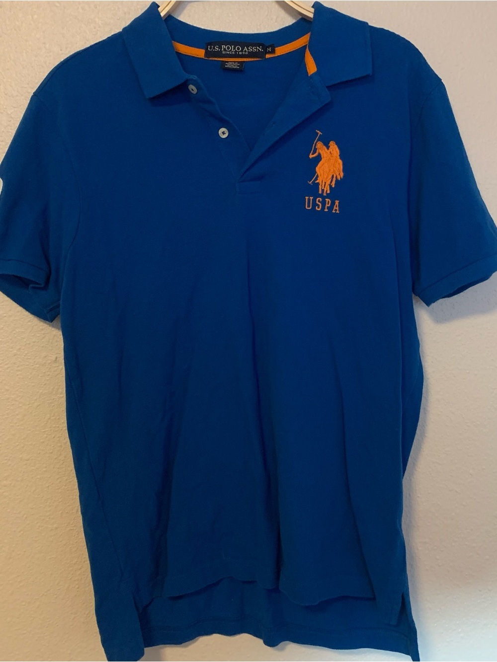 U.S. Polo Assn. Royal Blue Polo with Orange Embroidered Logo